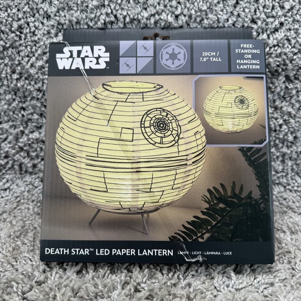 Star Wars Death Star LED Paper Lantern Paladone 7.8 Inch Tall Brand New